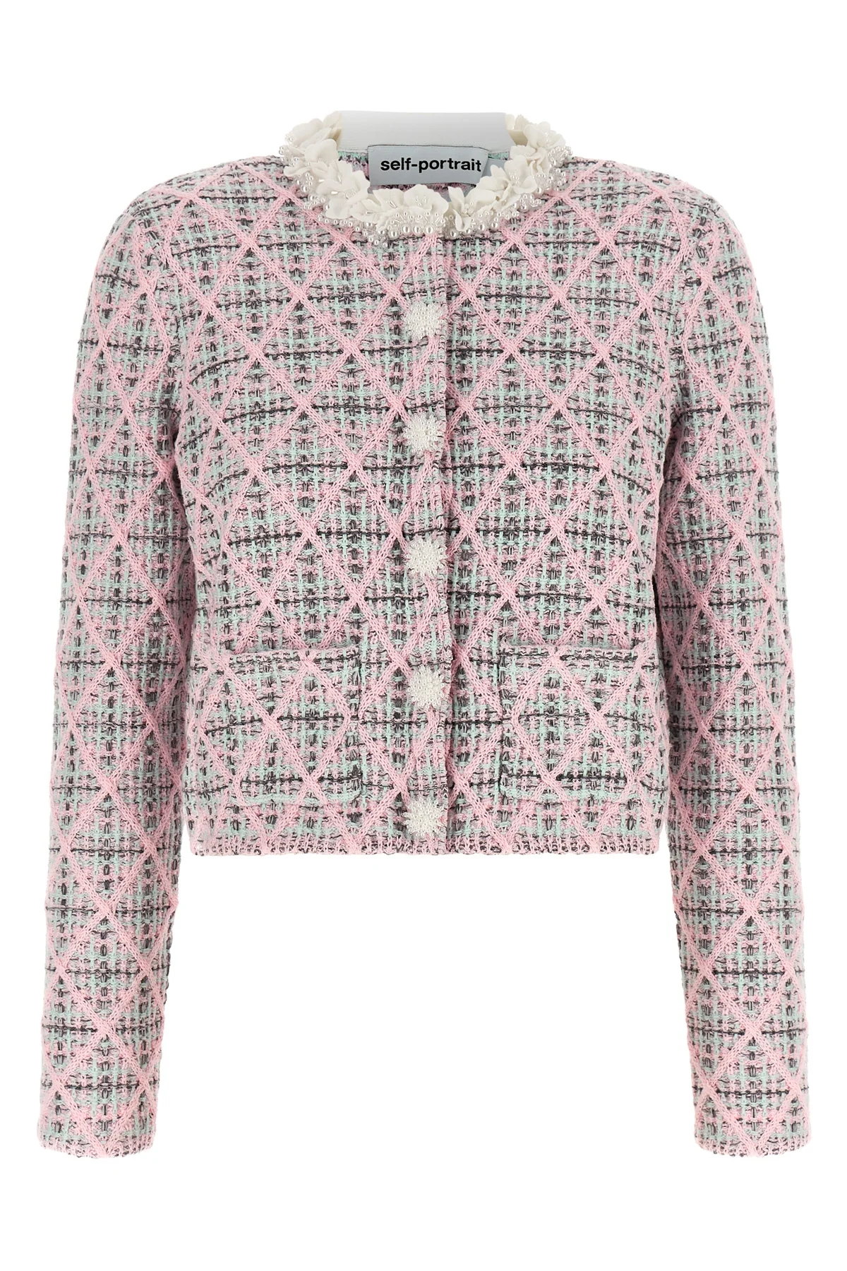SELF PORTRAIT M the self-portrait cardigan redefines everyday elegance through a cropped model