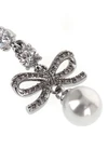 the self-portrait bow crystal charm pendant earrings feature a cascading metal