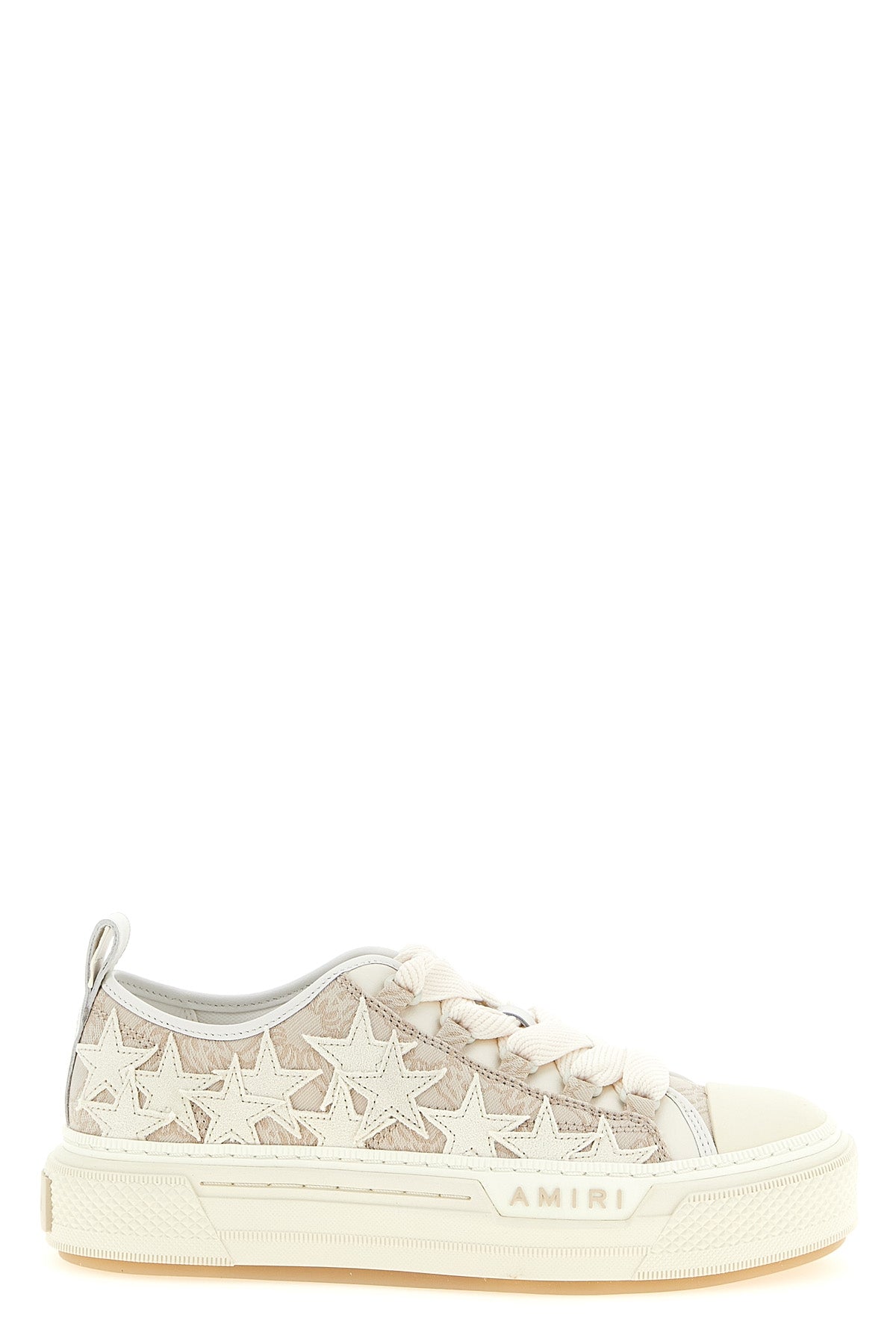 AMIRI 41 ma quad stars court low sneakers in monogram ma quad jacquard fabric and lea
