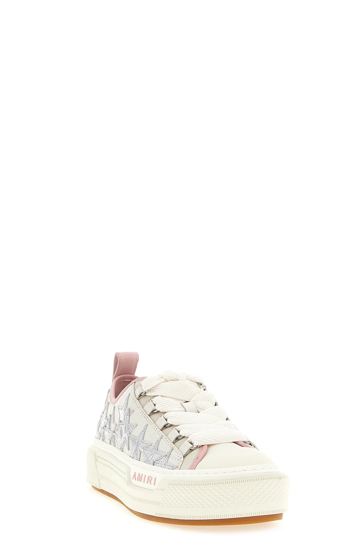 AMIRI 36 metallic stars court low craquelé leather and nylon sneakers