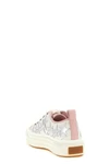 metallic stars court low craquelé leather and nylon sneakers
