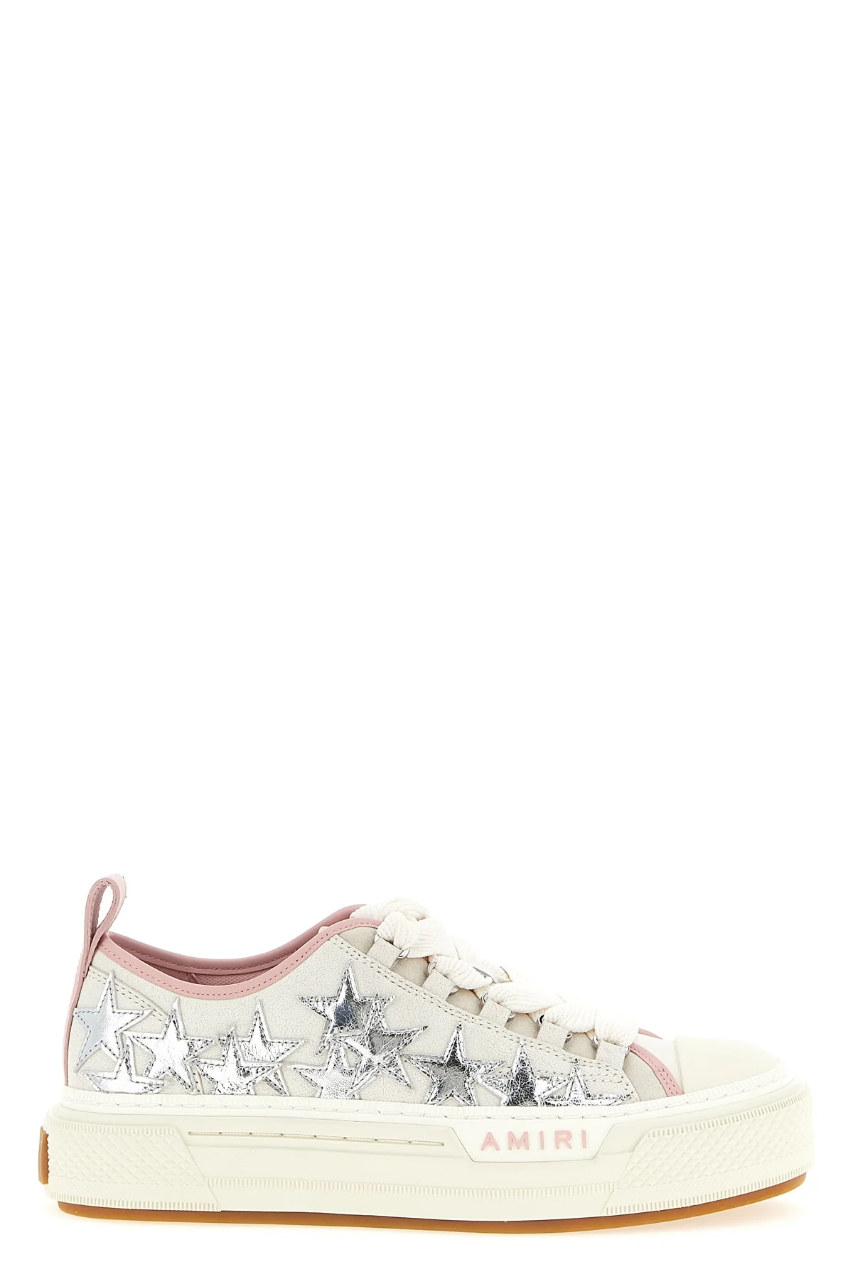 AMIRI 36 metallic stars court low craquelé leather and nylon sneakers