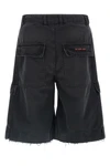 cargo short () cargo bermuda shorts in used-effect garment-dyed cotton denim