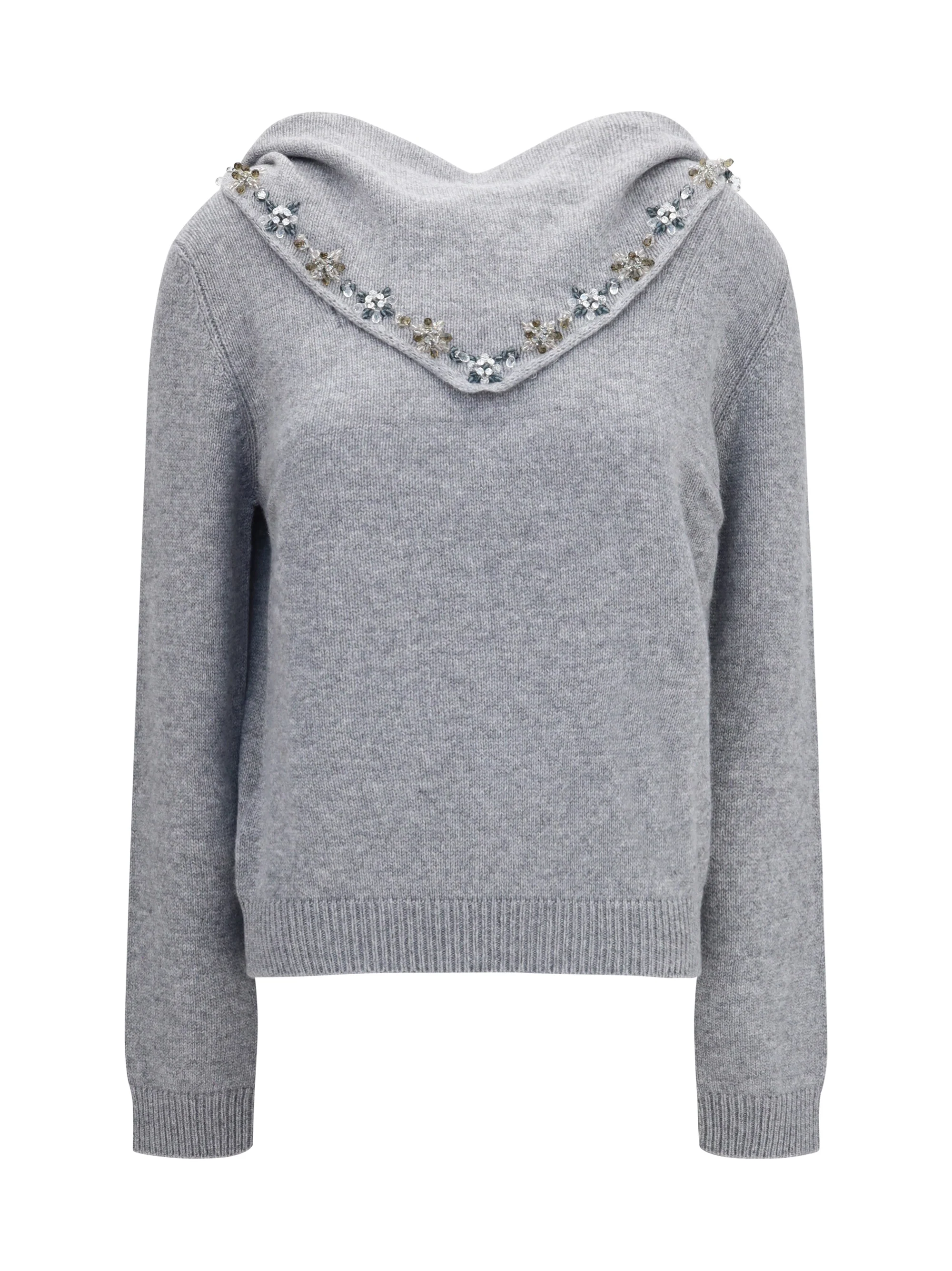 PRADA 42 sweater with integrated scarf