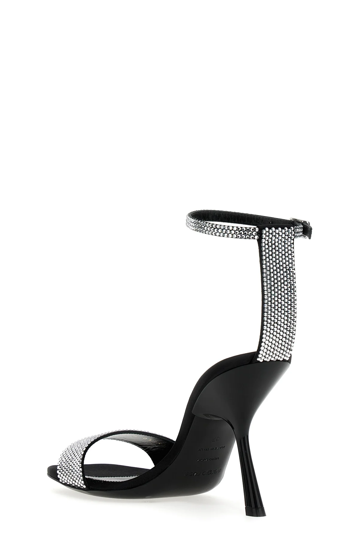 SERGIO ROSSI 40 evangelie patent leather sandals in satin