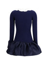 knit taffeta mini dress