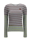 double-sleeve striped cotton t-shirt