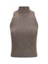 sleeveless turtleneck with luminous details