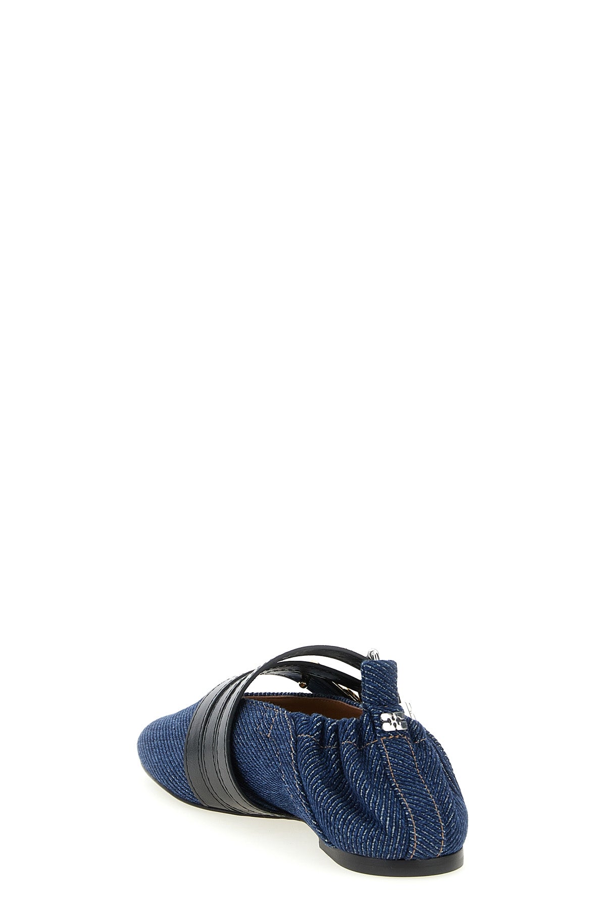 sue triple ballet flats in cotton denim