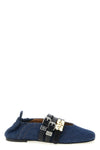 sue triple ballet flats in cotton denim