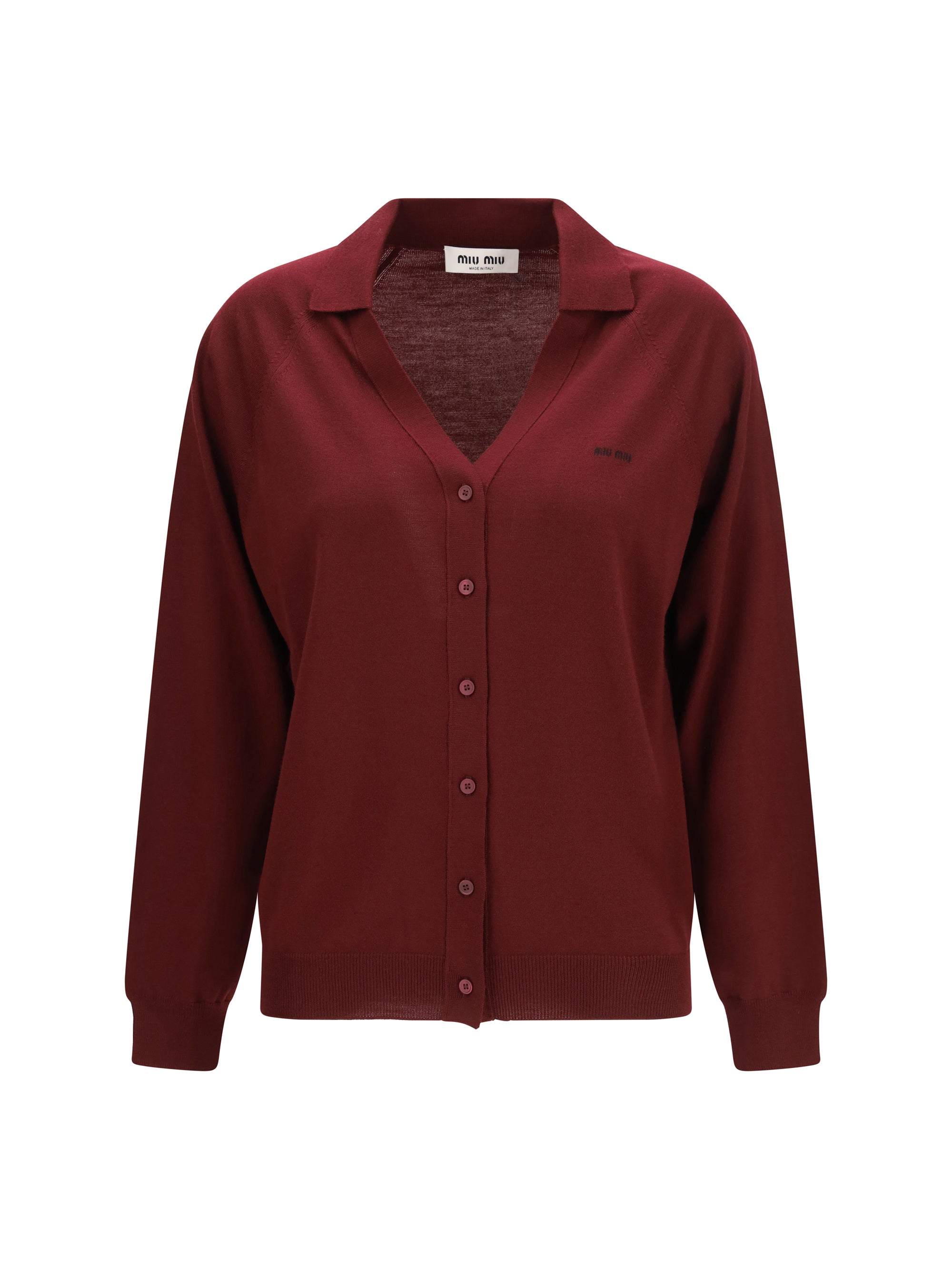 virgin wool cardigan with a collar