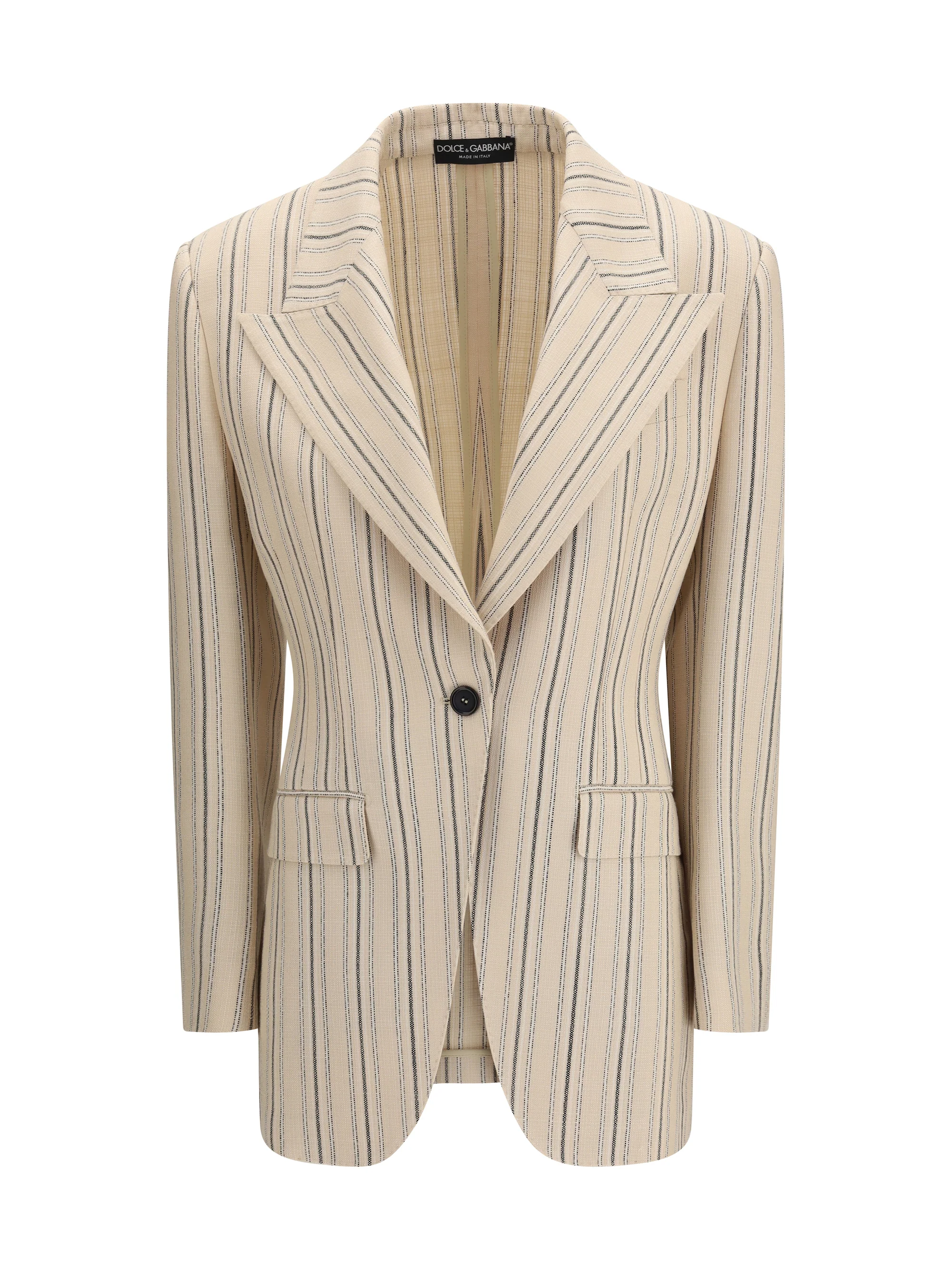 DOLCE  GABBANA 40 single-breasted regimental pinstripe jacket