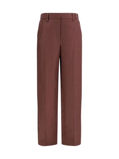 wide-leg pants in linen with elastic waistband and belt loops