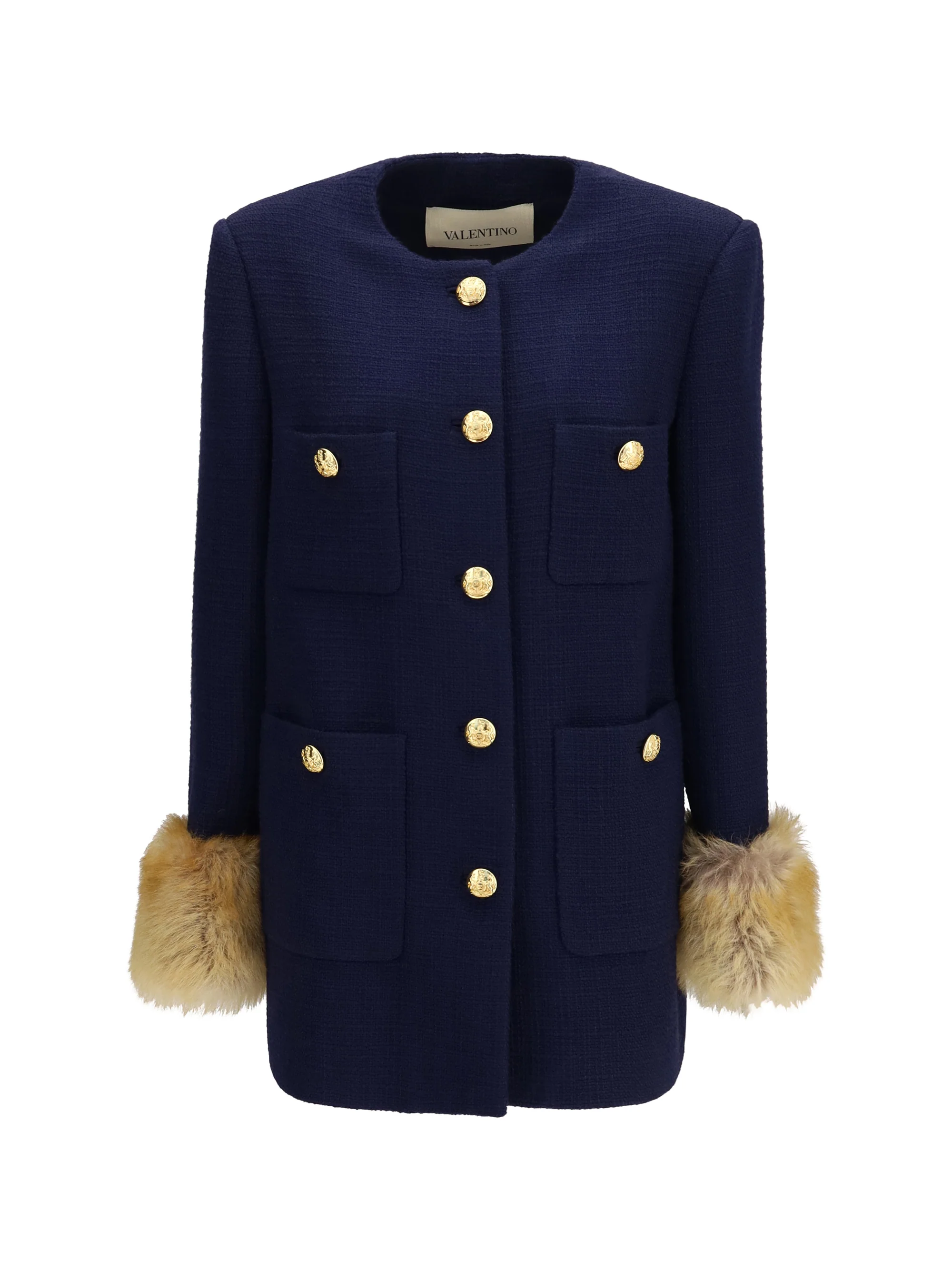 wool tweed caban coat