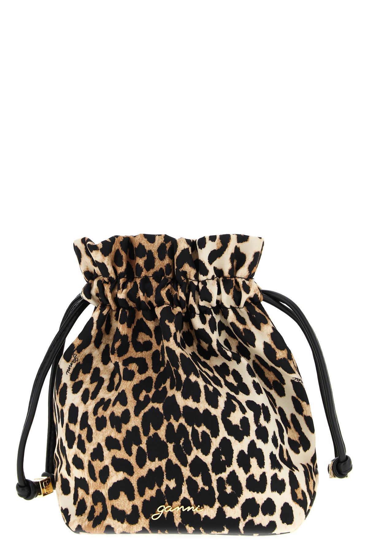 GANNI OS animal print nylon pouch