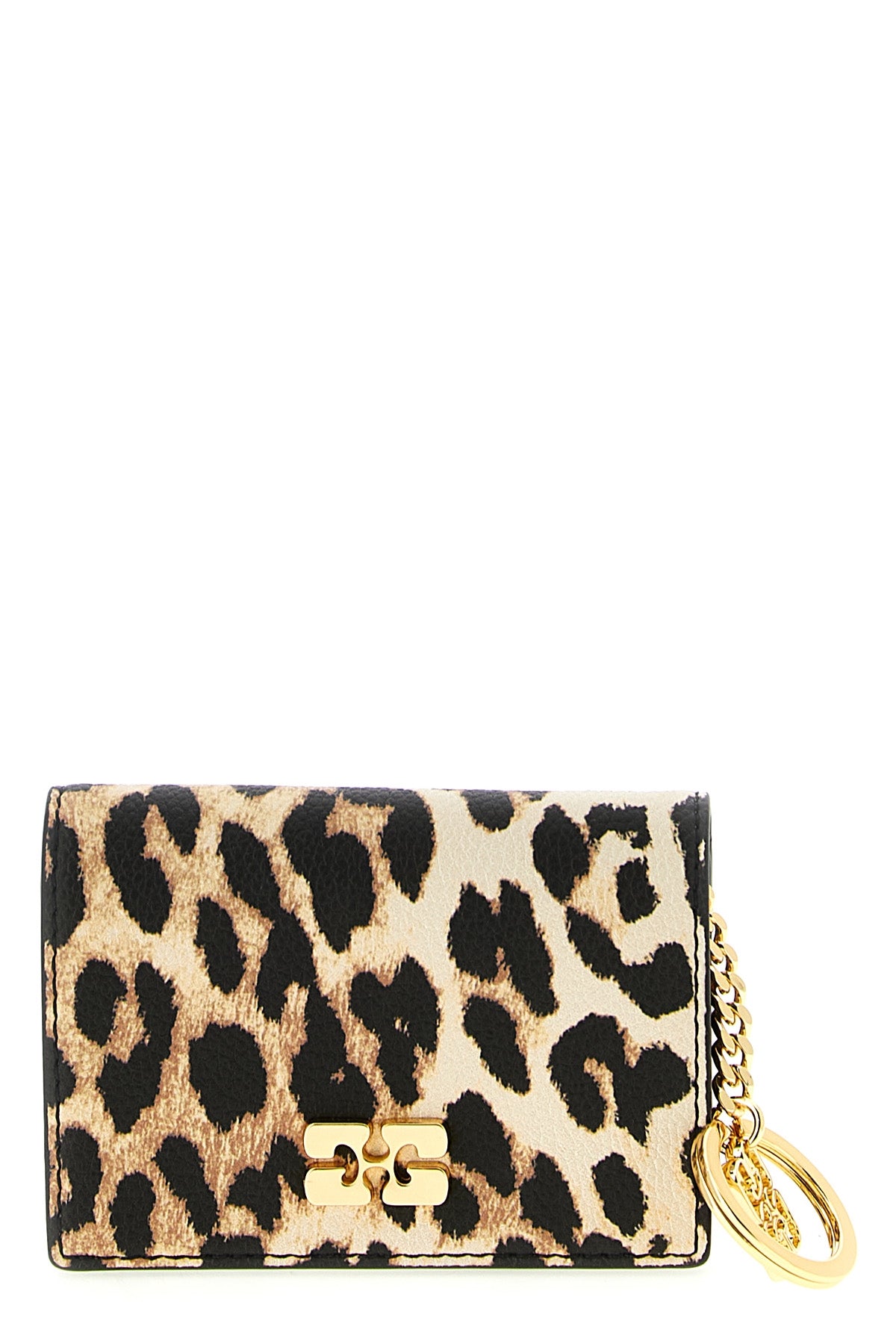 GANNI OS leopard print card holder