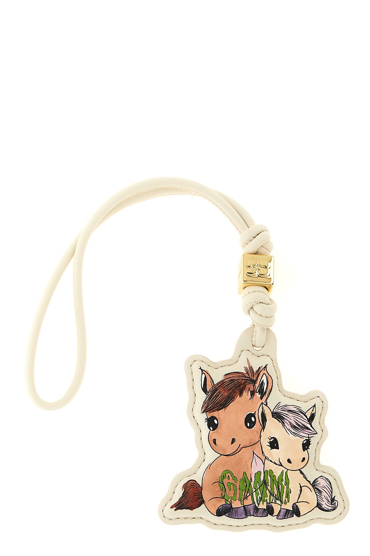 GANNI OS pony leather keyring