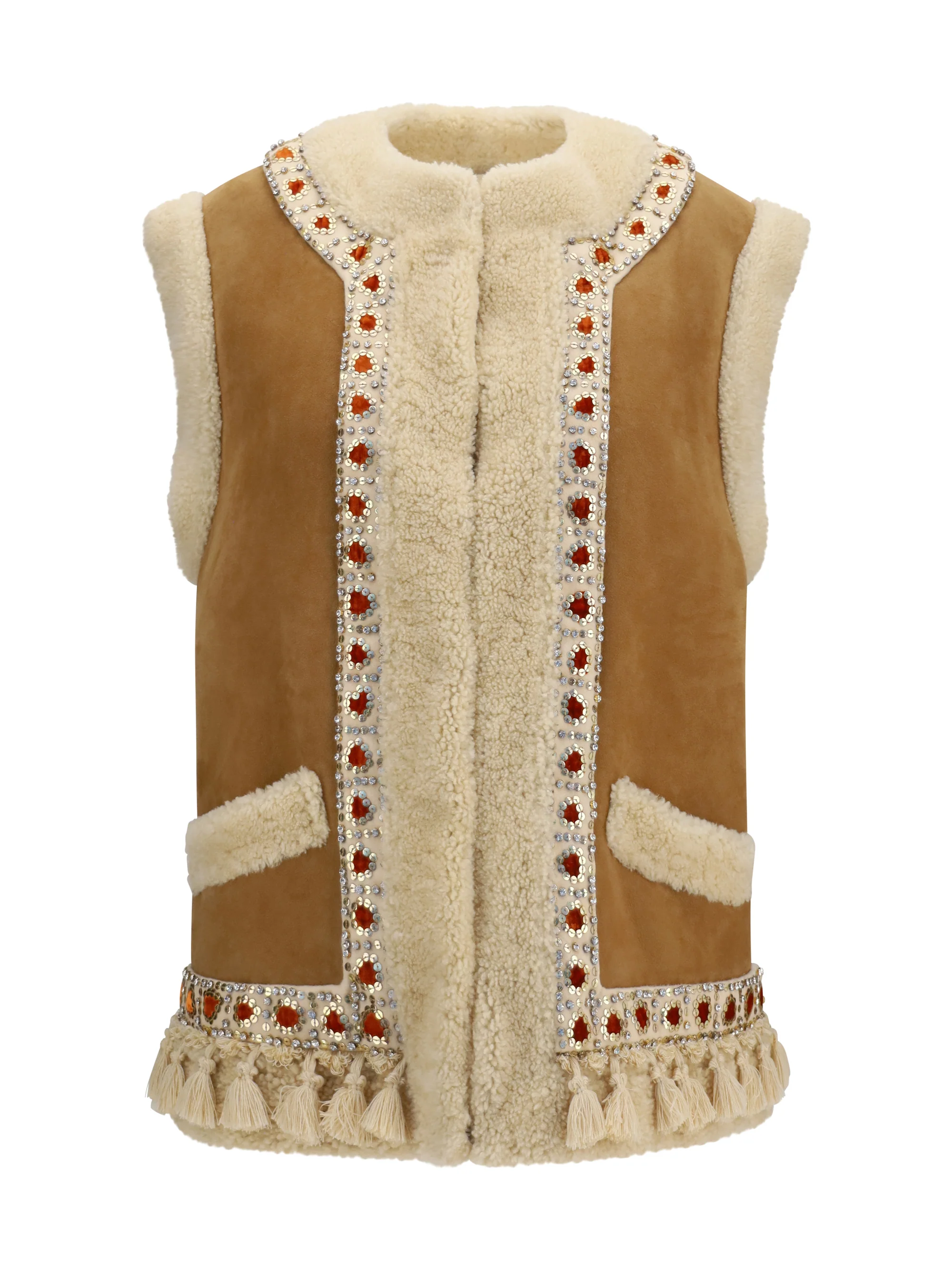 suede and fur vest