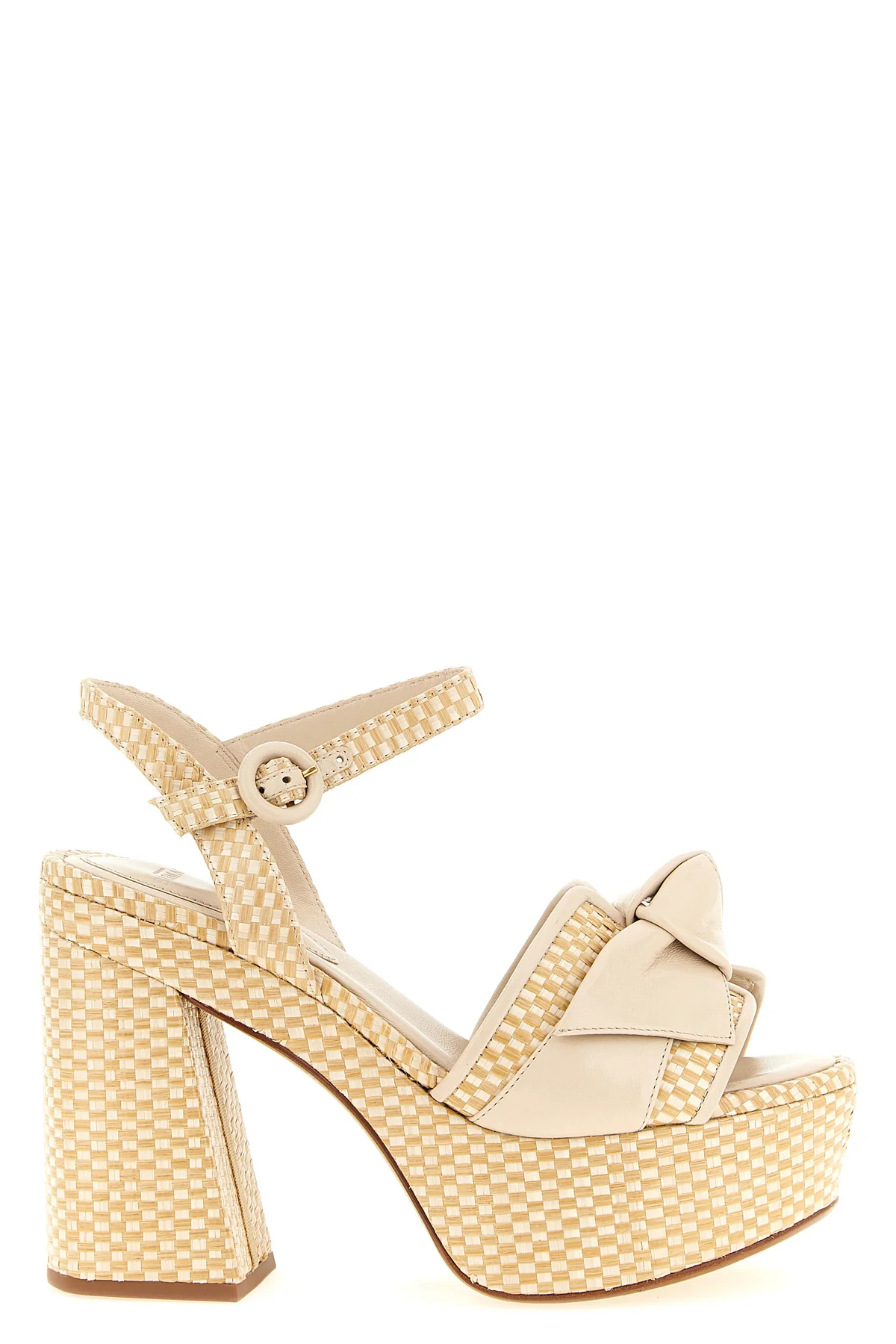 ALEXANDRE BIRMAN 37 maxi clarita sandals in two-tone natural raffia woven