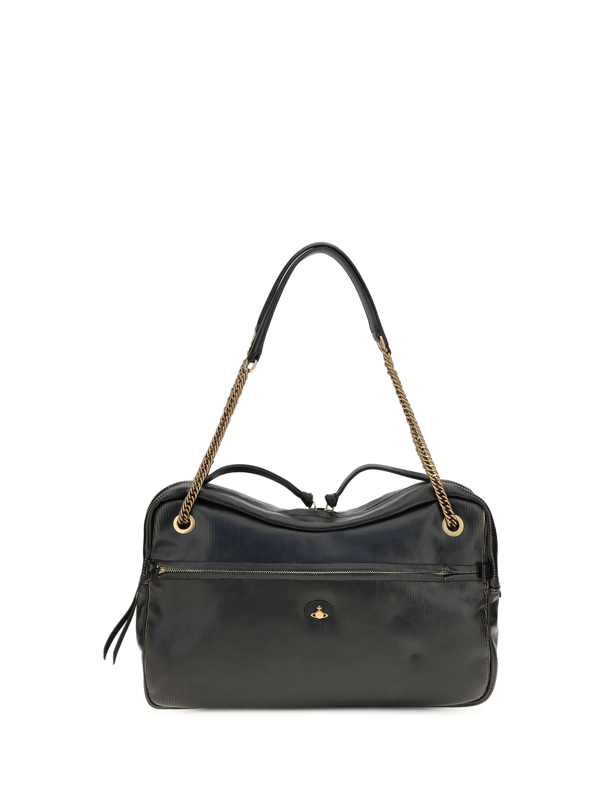 large dolce textured leather shoulder bag