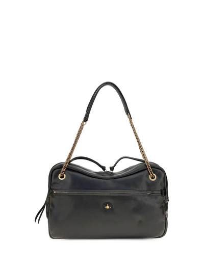 large dolce textured leather shoulder bag