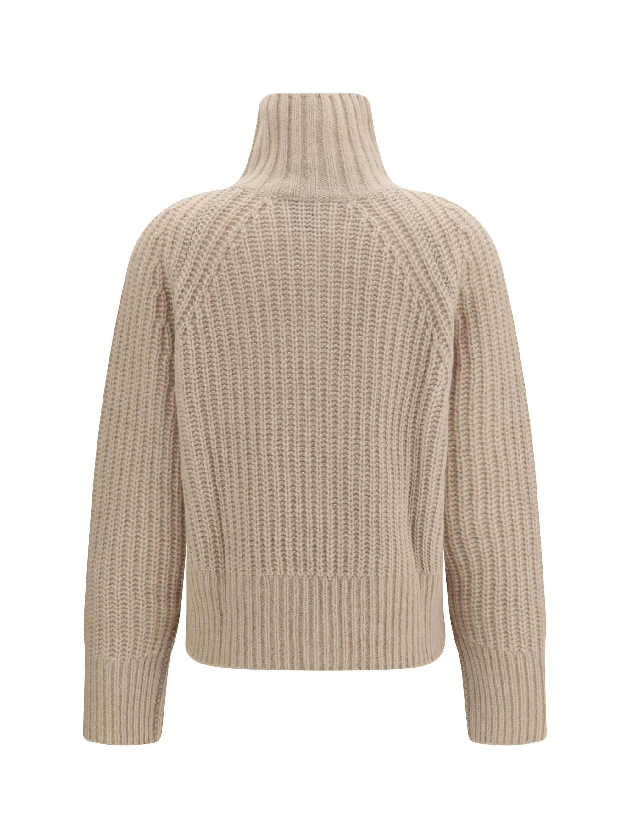 ALLUDE M ribbed troyer sweater with zip