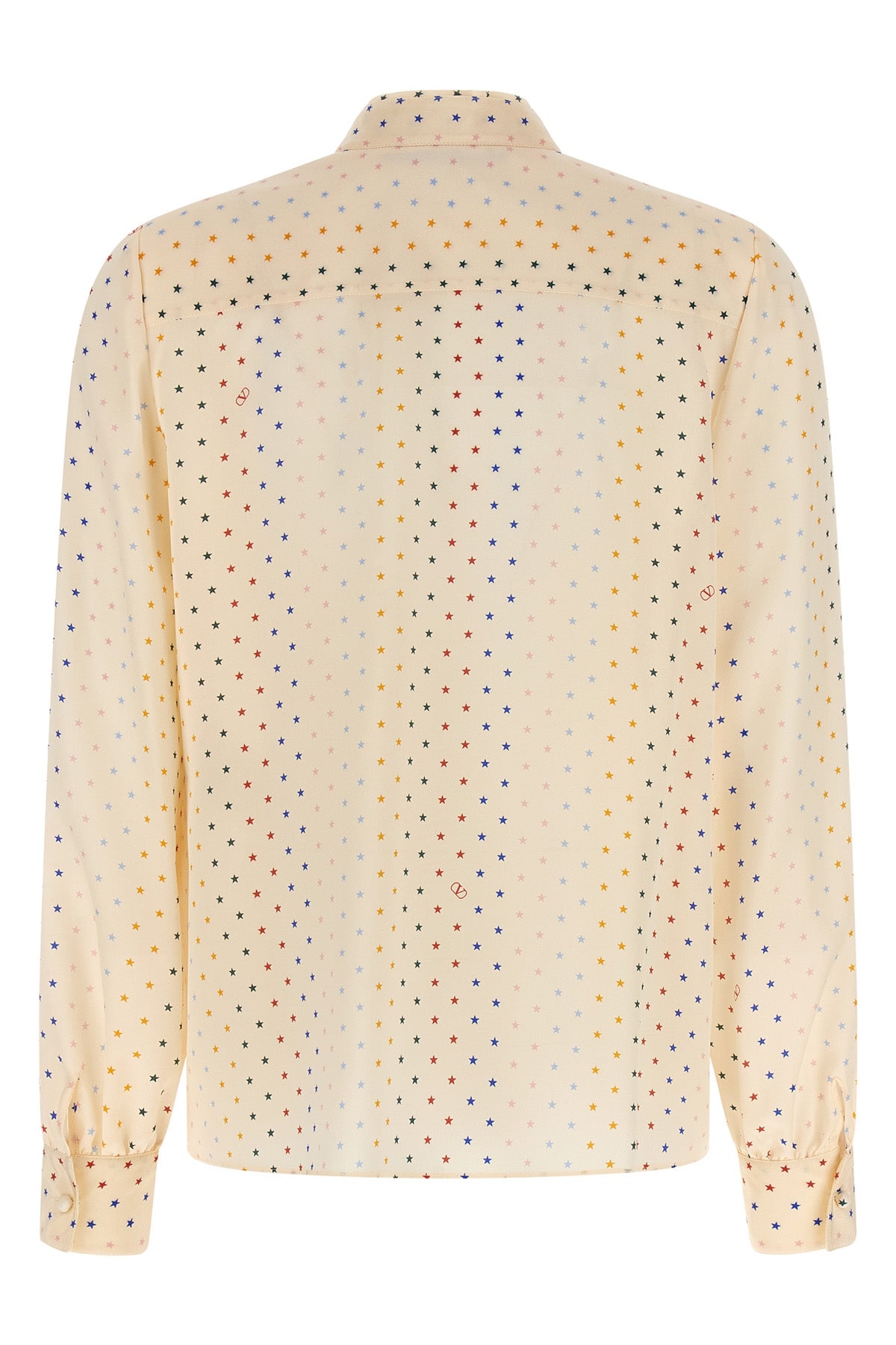 VALENTINO GARAVANI 38 all-over stelline muticolor starry print silk shirt