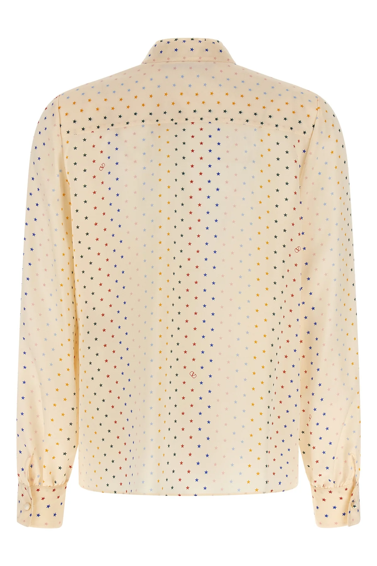 all-over stelline muticolor starry print silk shirt