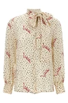 bollicine plusdepois print crepe de chine silk shirt