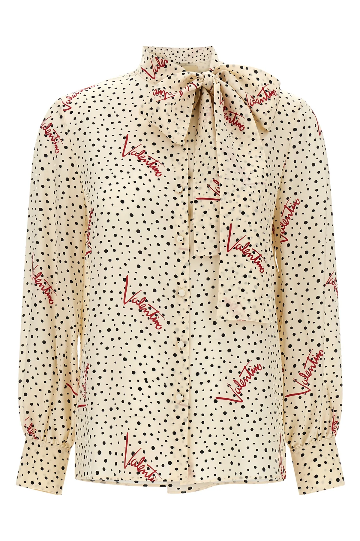 bollicine plusdepois print crepe de chine silk shirt