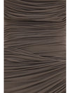 draped high-neck dress