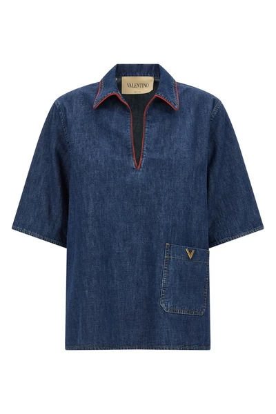 the valentino garavani denim shirt combines casual aesthetics