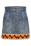 cotton denim mini skirt