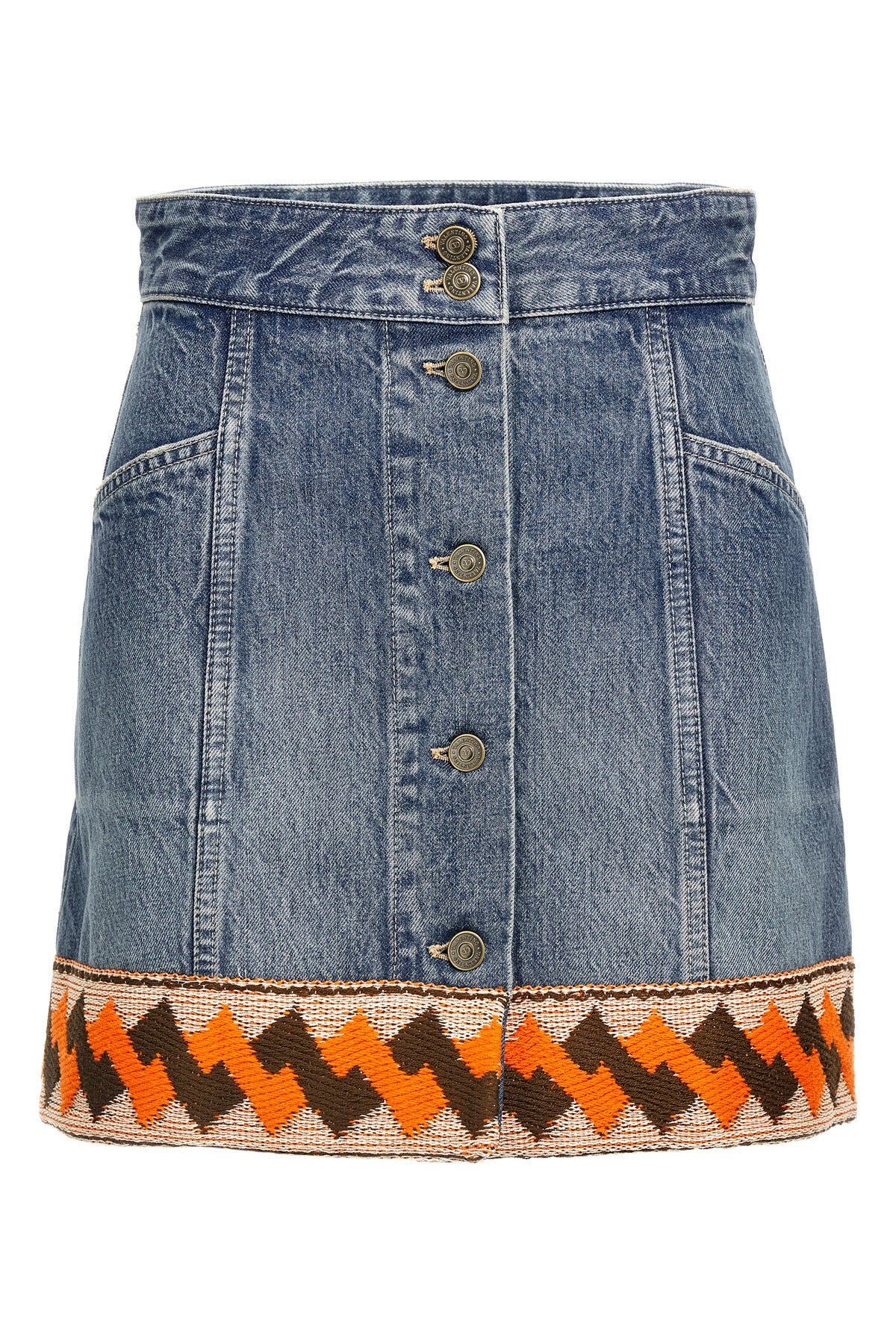 cotton denim mini skirt