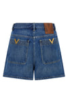 solid denim shorts medium stone washed