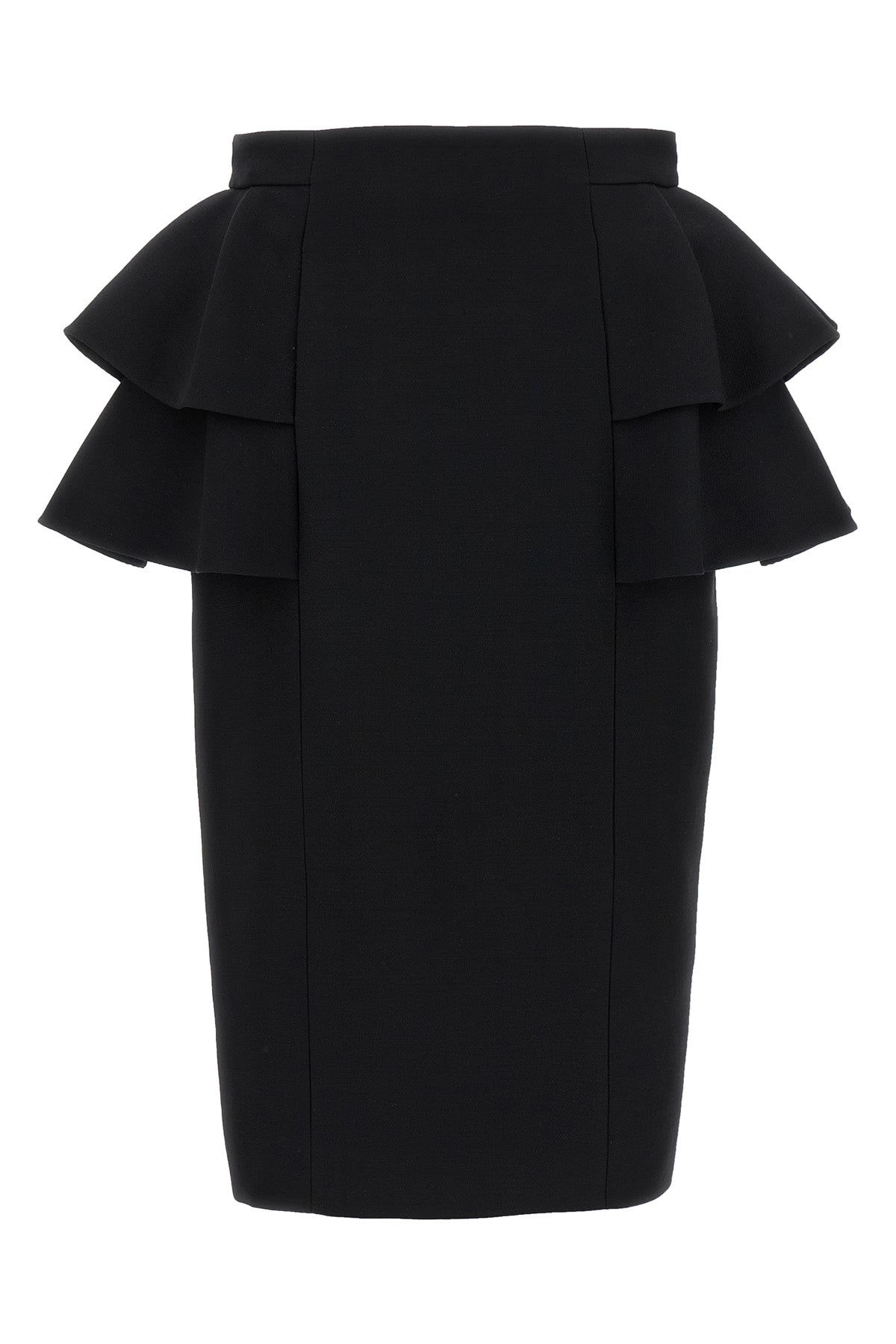 VALENTINO GARAVANI 42 midi skirt in wool and silk blend crepe couture