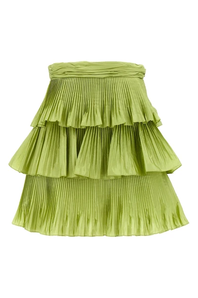 mini skirt in pleated taffeta
