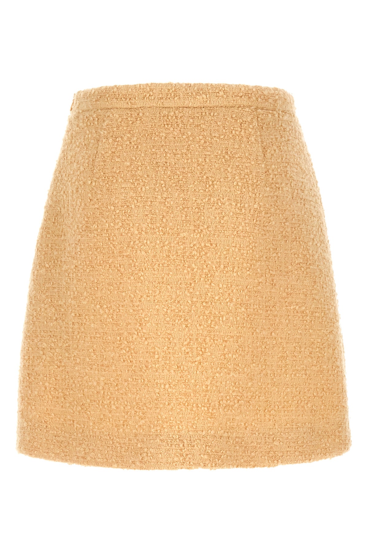 curly wool tweed mini skirt