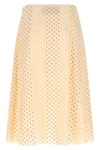 all-over stelline muticolor starry print silk midi skirt