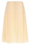 all-over stelline muticolor starry print silk midi skirt