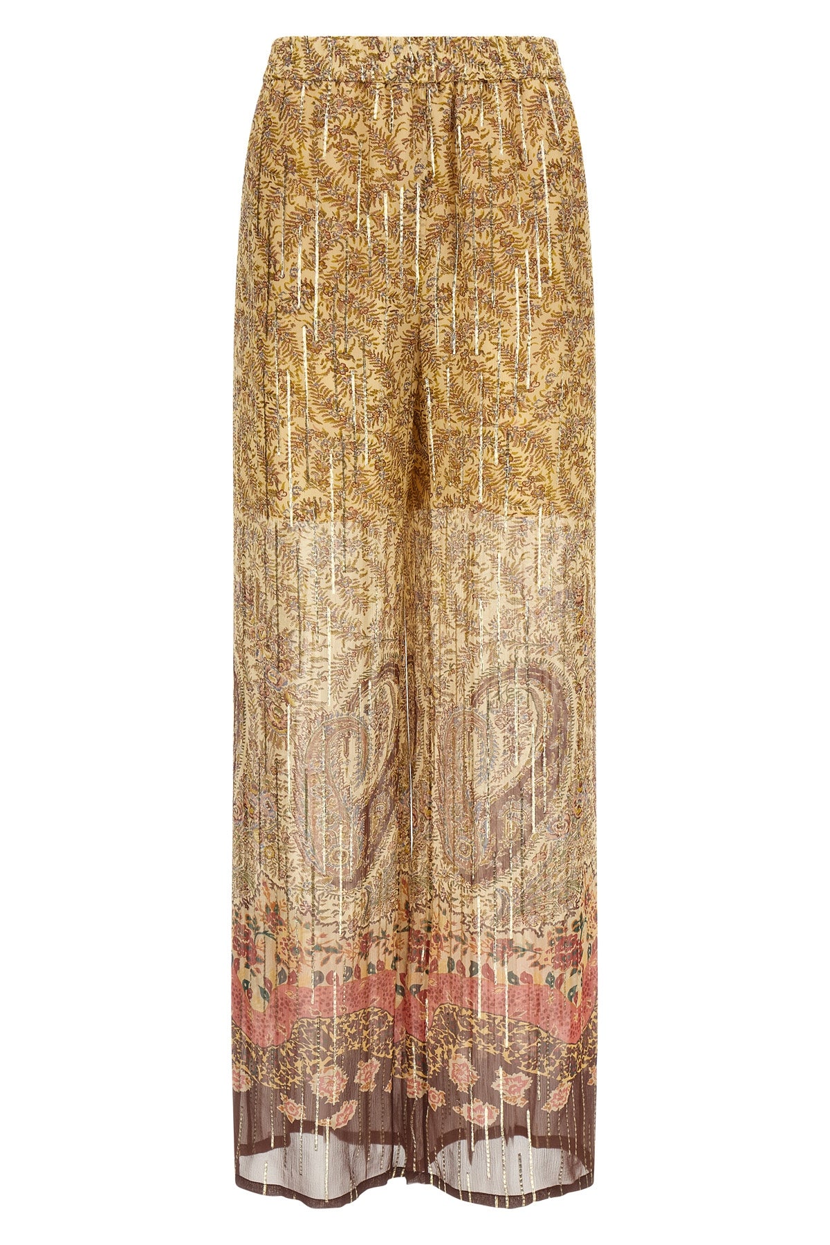 VALENTINO GARAVANI 42 pekin voyage imaginaire paisley print silk pants