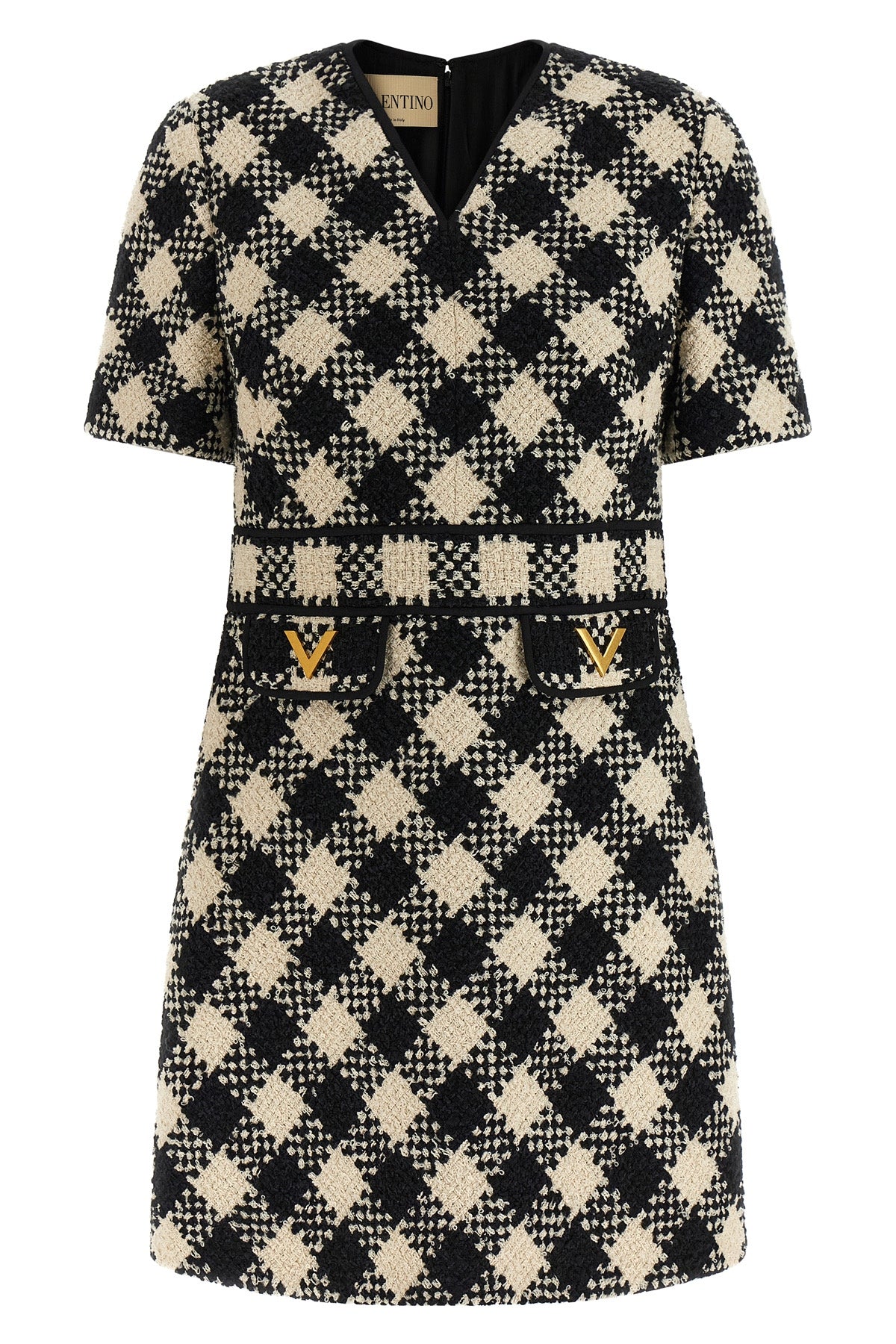 VALENTINO GARAVANI 38 damier tweed mini dress