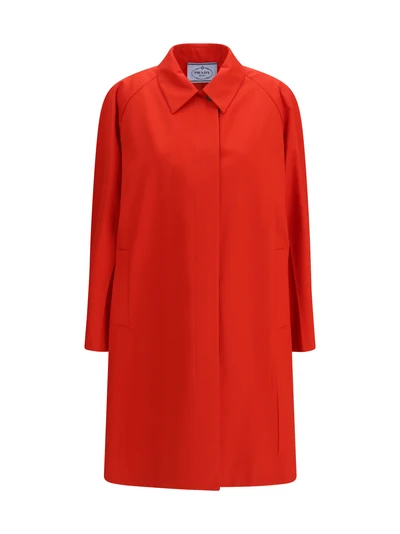cotton gabardine coat with classic collar