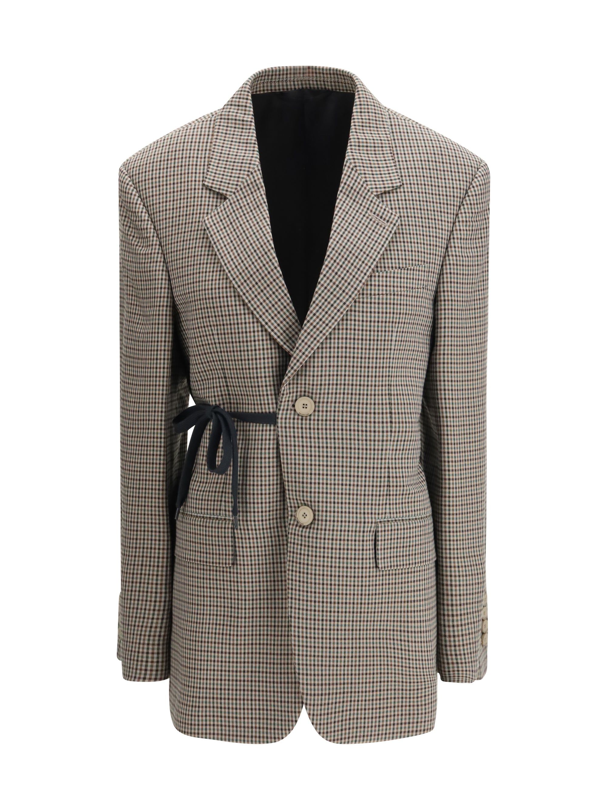 BALENCIAGA 38 single-breasted vichy jacket 