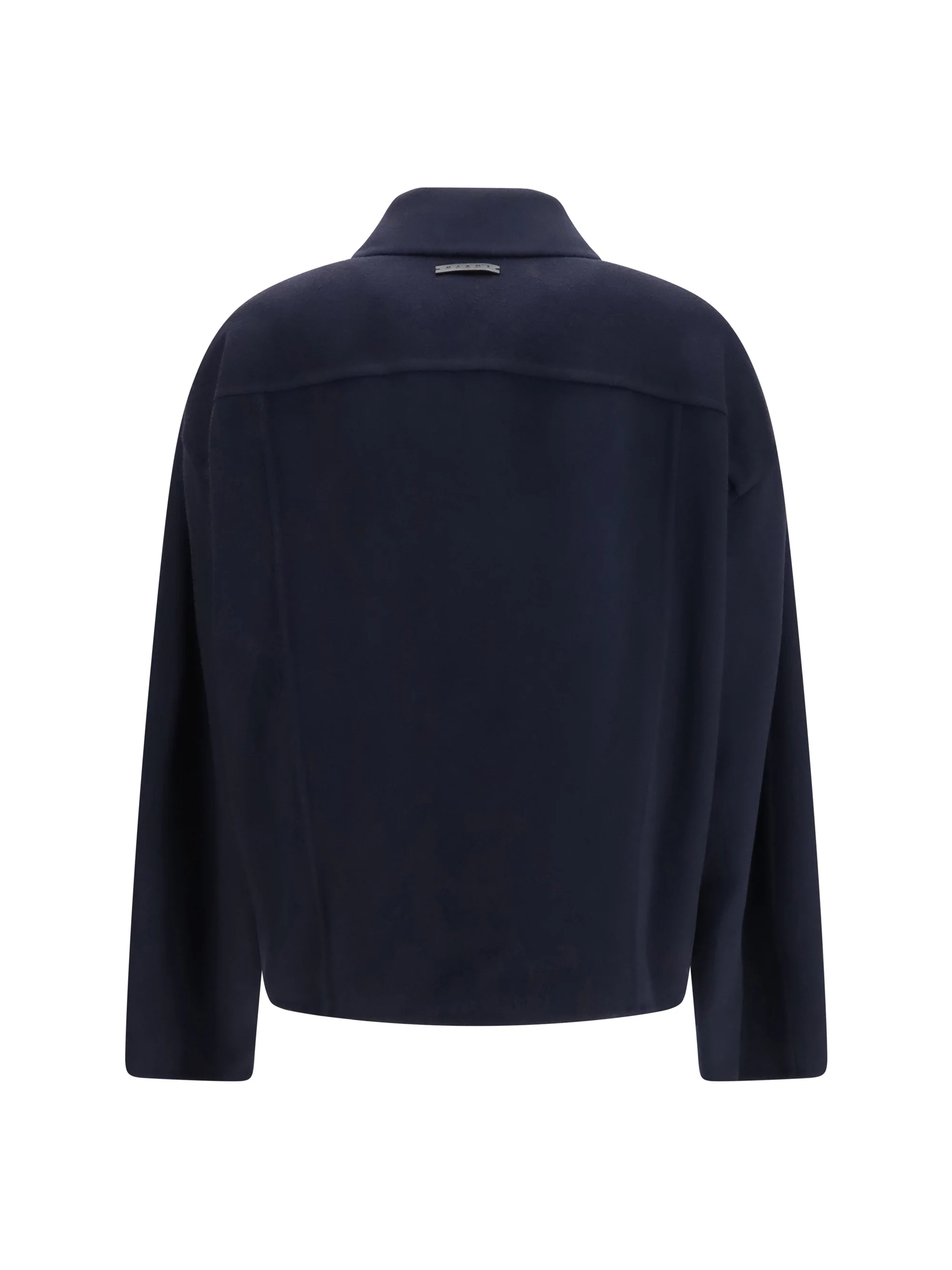 wool jacket with logo embroidery
