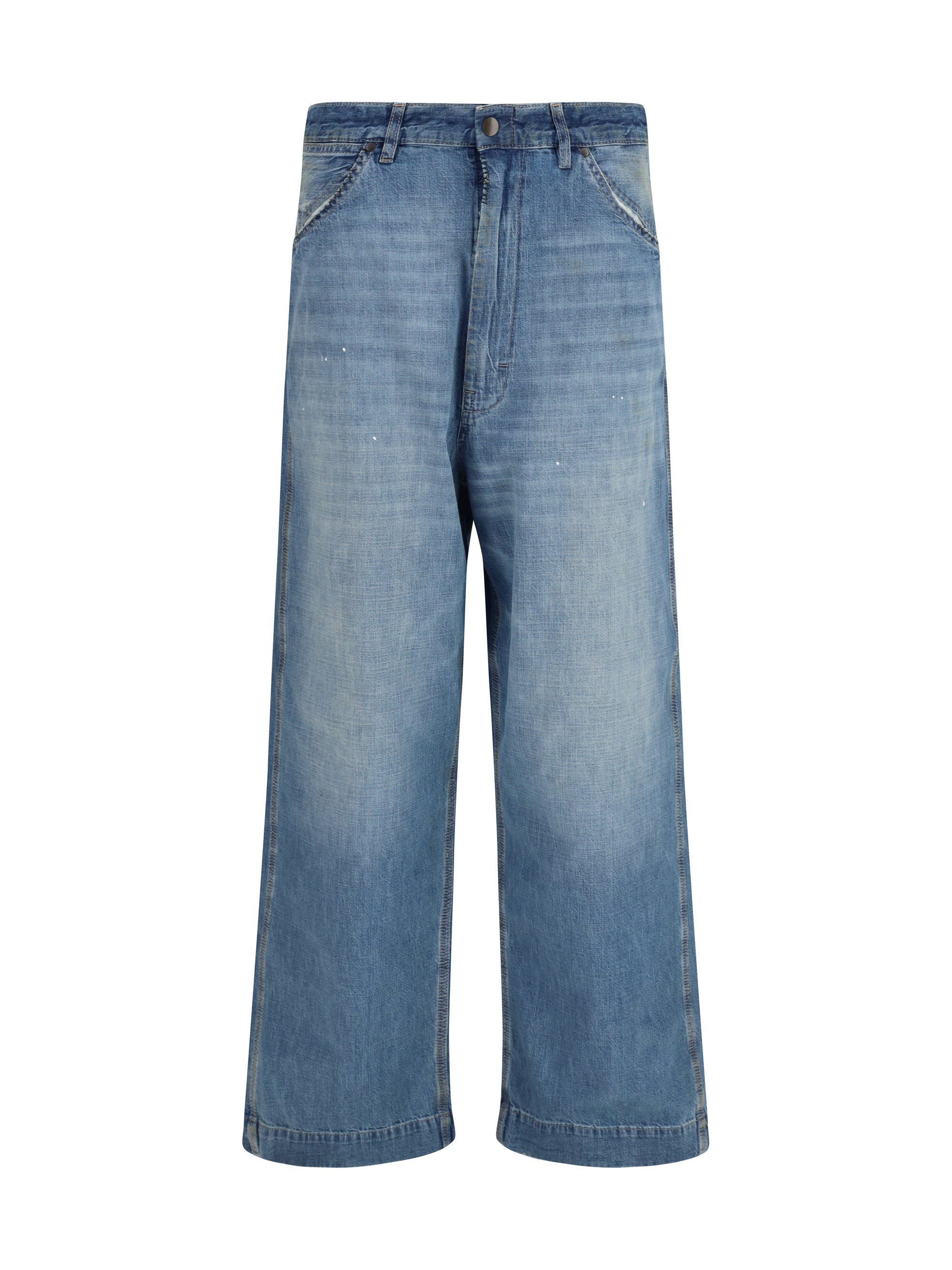 MARGIELA 42 patchwork-detail wide leg jeans