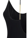 backless knit dress with cassandre chain