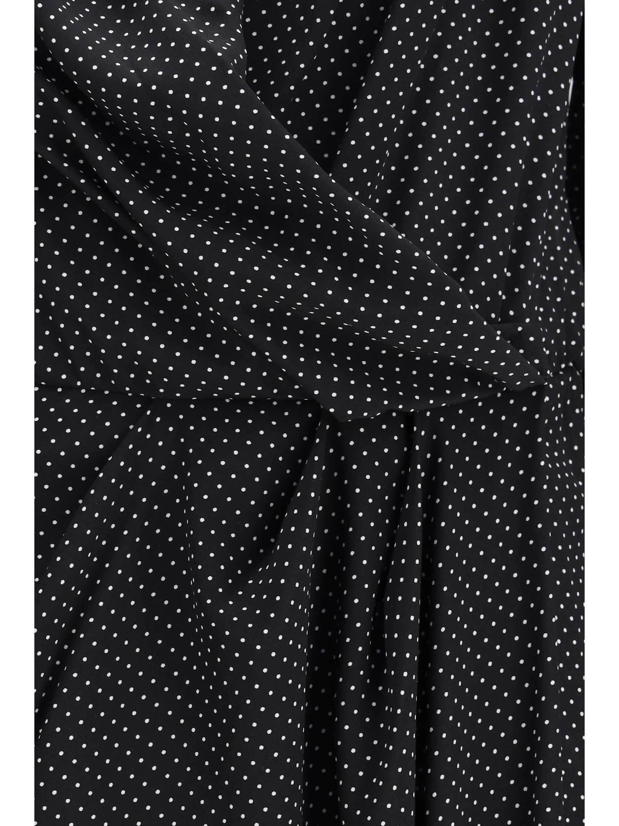 criss cross polka-dot silk crepe de chine long dress