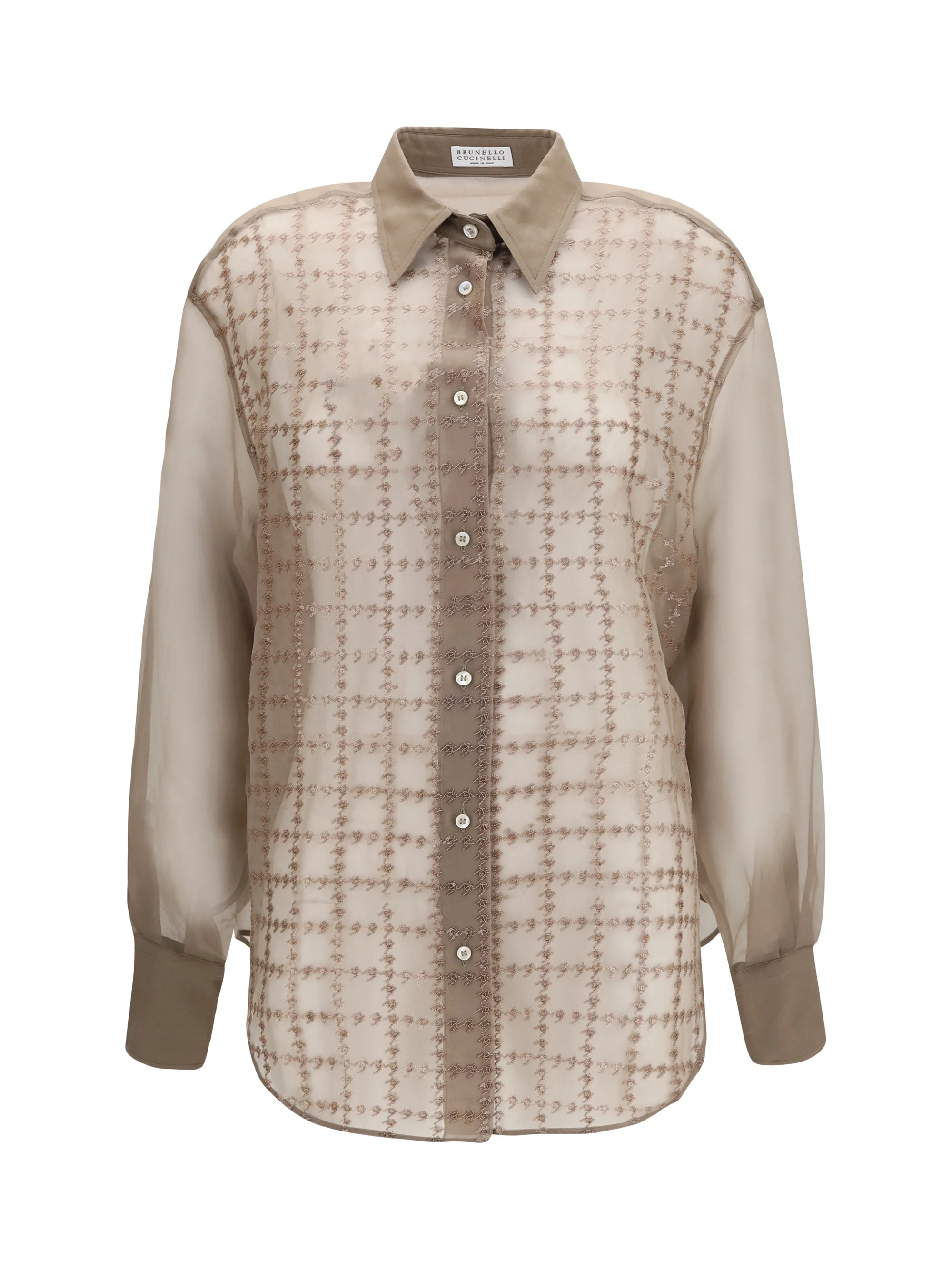 BRUNELLO CUCINELLI L sheer checked shirt