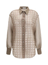 sheer checked shirt